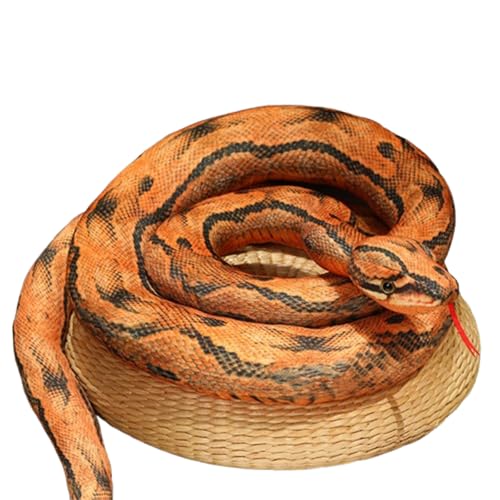 champracer Simulation Kobra Plüschtiere, Kreativer Plüsch Schlange Realistische, Riesenschlange Plüschtier, Große Plüsch Schlange Python Spielzeug Gefülltes Tier für Kinder Geschenk (200 cm,B) von champracer