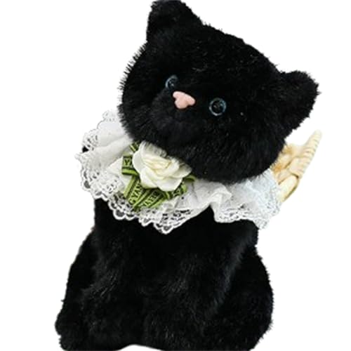 champracer Simulation Kurzhaar Nette Katze Puppe Kuscheltier Katze,Schwarz Katze-Plüschtier realistisches Kätzchen,Kurzhaar Süßes Katze Spielzeug Geschenk für Kinder Jeglichen Alters (30cm) von champracer