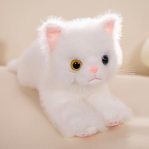 champracer Simulation Kurzhaar Nette Katze Puppe Kuscheltier Katze,Weighted Cat,für Gastgeschenke Begleiter Schlafzimmer Auto Heimdekoration Sammlergeschenk für Kinder (53cm,weiß) von champracer
