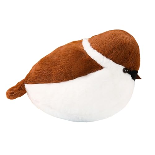 champracer Simulation Tier Vogel Plüsch Spielzeug Spatz Puppe,Tier Kawaii Feldsperling Plüsch Realistische Vogel Spatz Spielzeug für Wilde Tiere Geschenk für Kinder (20x30cm,Spatz) von champracer