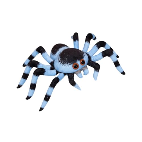 champracer Spinne Kuscheltier Lebensechte Plüsch Spinne Kuscheltier Spinne Weiches Kuscheliges Stofftier Halloween Deko Geschenk für Kinder (20cm,Blau) von champracer