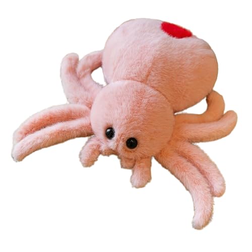champracer Spinnen PlüSchtier Spielzeug，Spinne Plüschkissen，Realistisches Spinnenmodell，Simulation Spinne Feiertagsdekoration，Spinnen Kissen Plüschtier Puppe (25cm,Rosa) von champracer