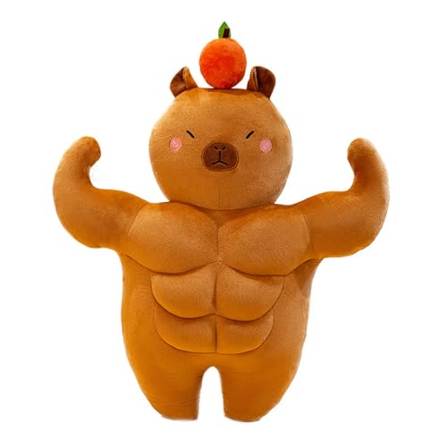 champracer Süßes Capybara Plüschtier Mit Muskeln,Boyfriend Kissen Kissenbezüge mit Neuheit und Kreation Kissenhülle,Weiches Capybara Kuscheltierkissen,Freunde ersatze Pillow Valentinstag (36cm) von champracer