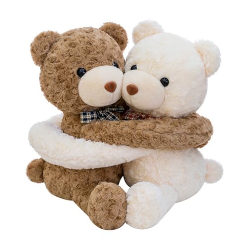 champracer Teddy Plüschtier Zwei KuschelteddyBärchen im Umarmung Niedliche Kuscheltier Plüschbär Süße Stofftier Spielzeug Geschenk für Kinder Jungen Mädchen (35cm) von champracer