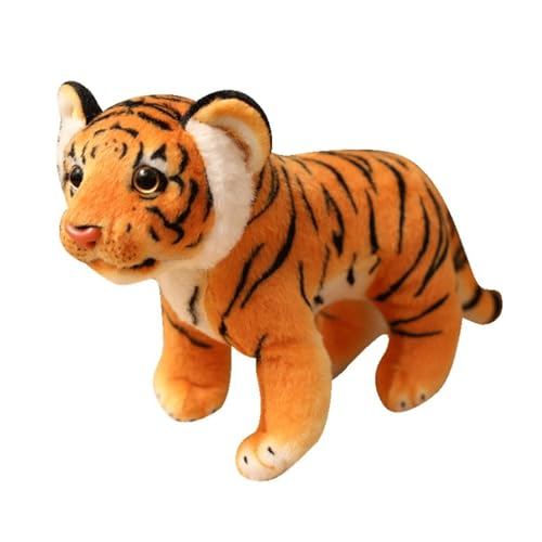 champracer Tiger Plüschtier,Kuscheltier Tiger 26 cm,ealistische Tiger Kuscheltiere Baby Plüsch Puppe Stofftier Kissen Plüschtier klein Tiger Baby Plüschfigur Geschenk für Kinder (40cm,Braun) von champracer