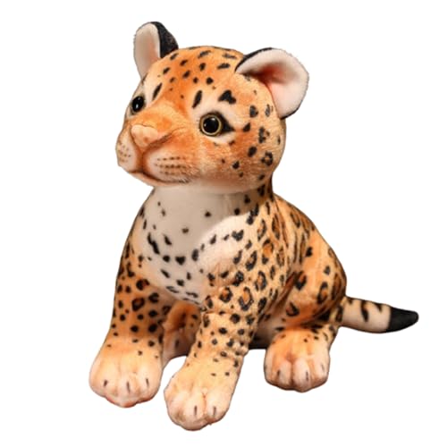 champracer Tiger Plüschtier,Realistische Tiger Kuscheltiere Baby Plüsch Puppe Stofftier Kissen Plüschtier,Leopard Kuscheltier GepardSüßes Kawaii Stofftier,für Kinder Jungen (25cm,Kniebeugen-Leopard) von champracer