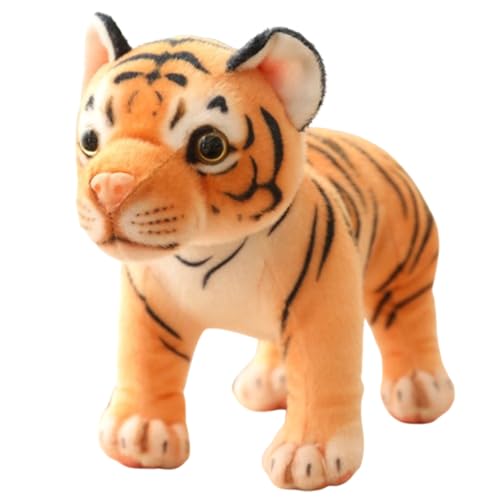 champracer Tiger Plüschtier,Realistische Tiger Kuscheltiere Baby Plüsch Puppe Stofftier Kissen Plüschtier,Leopard Kuscheltier GepardSüßes Kawaii Stofftier,für Kinder Jungen (25cm,Stehender Tiger) von champracer