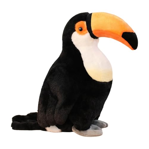 champracer Tukan Plüschspielzeug Plüsch Papagei Simulation Vogel Kuscheltier Flauschiger Stofftier zum Spielen & Kuscheln Geburtstagsgeschenk für Kinder Mädchen Jungen (Tukan(30CM)) von champracer