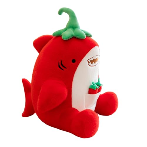 champracer Wal Hai Plüschtier Chili Form Weiches Hai Kuscheltier Stofftier Flauschiger Stofftier zum Spielen & Kuscheln Geschenk für Kinder Jungen Mädchen (50cm) von champracer