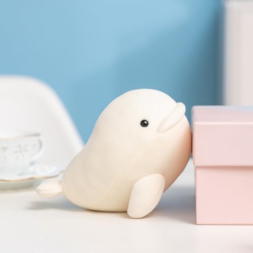 champracer Wal Kuscheltier gefülltes Wal-Plüschtier Walfisch Plüschtier Puppe Stofftier Geschenk für Kinder Mädchen und Jungen (17cm,Beluga) von champracer