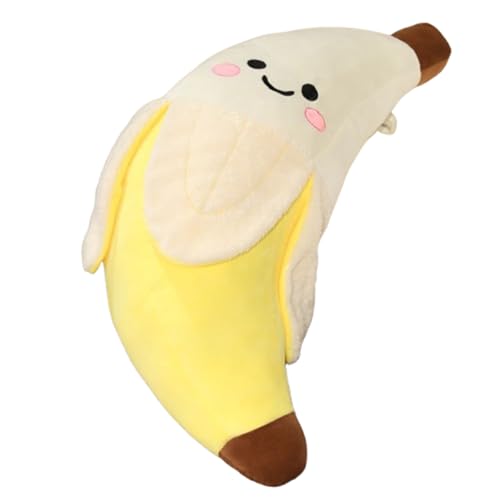 champracer plüschtier Banane Stofftier Kawaii Banane Kissen Langes,lüschtier Banane Stofftier Kawaii Banane Kissen Langes,Kinder-Plüsch-Bananenkissen Gefüllte Bananen Plüschtiere (Weiß,25cm) von champracer