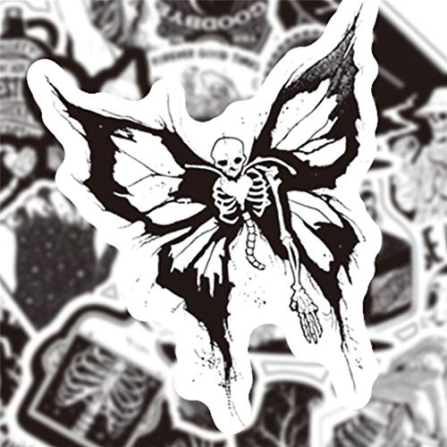 100 Stück Gothic-Aufkleber, Schwarz-Weiß-Aufkleber, Gothic-Aufkleber, wasserdicht, Vinyl, Totenkopf, Gothic-Aufkleber, coole Graffiti-Aufkleber für Laptop, Gepäck, Notebook, Skateboard, Motorrad 100 Stück Gothic-Aufkleber, Schwarz-Weiß-Aufkleber, Gothic-Aufkleber, wasserdicht, Vinyl, Totenkopf, Gothic-Aufkleber, coole Graffiti-Aufkleber für Laptop, Gepäck, Notebook, Skateboard, Motorrad von chamvis