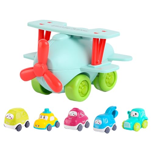 chato Press and Go Cars, Pull Back Cars - Niedliches, reibungsbetriebenes Spielzeugset für Kinderautos | Zurückziehende Spielzeugautos, Cartoon-Aufziehautos für Jungen, Geburtstagsgeschenk von chato