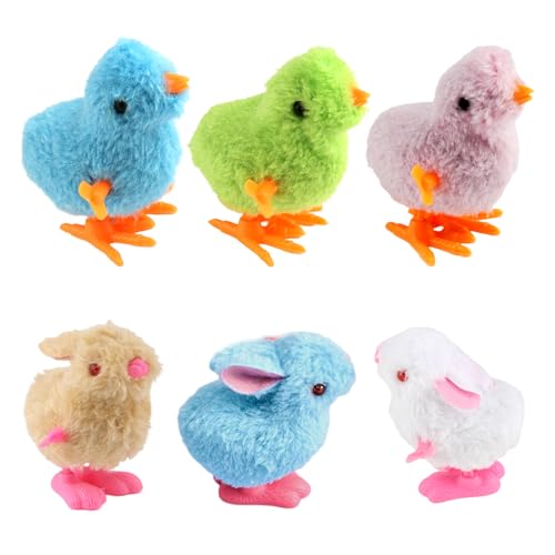 chenyu Ostern Aufzieh Huhn Spielzeug Aufziehspielzeug Küken 6 Stück Osterhase Huhn Aufziehspielzeug Gefüllt Plüsch Huhn Hüpfen Aufzieh Spielzeug Ostergeschenke für Kleine Jungen und Mädchen chenyu Ostern Aufzieh Huhn Spielzeug Aufziehspielzeug Küken 6 Stück Osterhase Huhn Aufziehspielzeug Gefüllt Plüsch Huhn Hüpfen Aufzieh Spielzeug Ostergeschenke für Kleine Jungen und Mädchen von chenyu