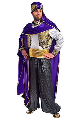 chiber Arabisches Sultan-Kostüm, luxuriös, violett, für Herren, Einheitsgröße L/XL von chiber