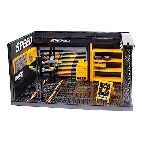 chiwanji 1/24 Simulation Garage Vitrine Auto Werkstatt Szene Modell DIY Gebäude Modell Kits Display Landschaft Modell für Diorama Sammlung Geschenke, Ohne Brett chiwanji 1/24 Simulation Garage Vitrine Auto Werkstatt Szene Modell DIY Gebäude Modell Kits Display Landschaft Modell für Diorama Sammlung Geschenke, Ohne Brett von chiwanji