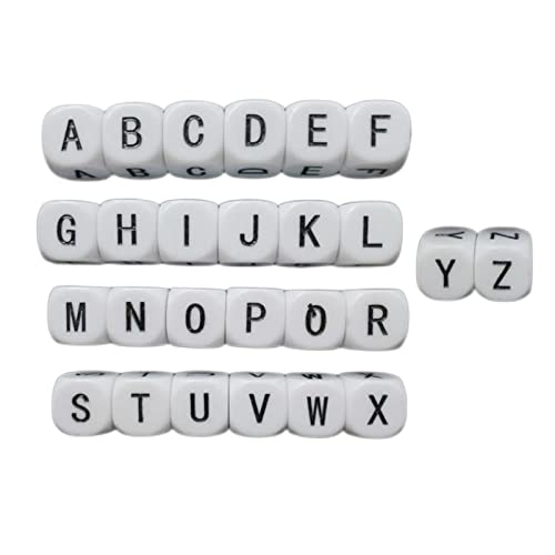 chiwanji 26 Teilige Acryl Buchstabenwürfel Standard Spielwürfel für Partyzubehör Als von chiwanji