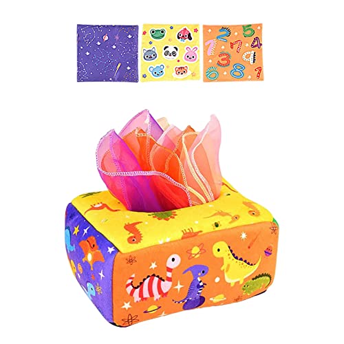 chiwanji Sensorische Taschentuchbox für Kleinkinder, pädagogisches Lernspielzeug, knisternde Seidenpapiere, Bunte Schalstiel-Ziehtücher, Aktivitäten für den, Dinosaur chiwanji Sensorische Taschentuchbox für Kleinkinder, pädagogisches Lernspielzeug, knisternde Seidenpapiere, Bunte Schalstiel-Ziehtücher, Aktivitäten für den, Dinosaur von chiwanji