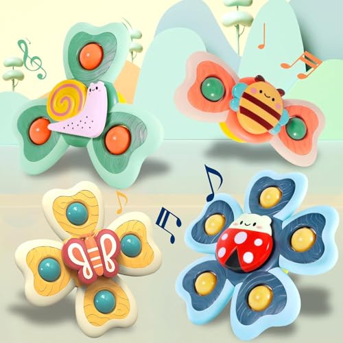 Badespielzeug, Sensorisches Spielzeug für Babys und Kleinkinder, Spinner mit Dimples und Druckknöpfen, 4er-Set mit Insektenmuster Design, Mehrfarbig Badespielzeug, Sensorisches Spielzeug für Babys und Kleinkinder, Spinner mit Dimples und Druckknöpfen, 4er-Set mit Insektenmuster Design, Mehrfarbig von chobeecu