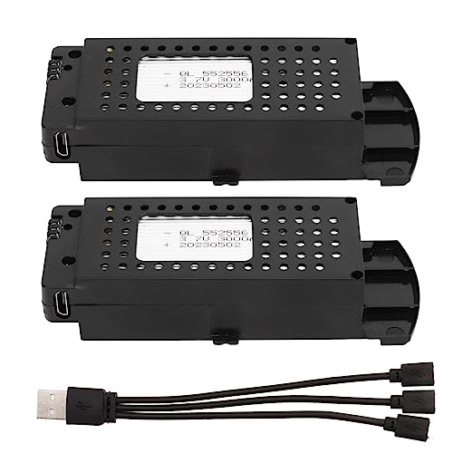 ciciglow 3,7 V 3000 MAh Lithium-Batterie, 2 Stück RC-Drohnen-Lithium-Batterie-Ersatz mit 3-in-1-Kabel für S6 G6 Faltbare Ferngesteuerte Flugzeuge ciciglow 3,7 V 3000 MAh Lithium-Batterie, 2 Stück RC-Drohnen-Lithium-Batterie-Ersatz mit 3-in-1-Kabel für S6 G6 Faltbare Ferngesteuerte Flugzeuge von ciciglow