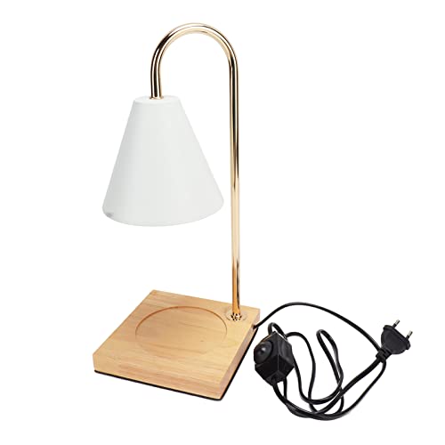 ciciglow Dimmbare Kerzenwärmerlampe mit Holzsockel, Dekoratives Aromakerzen-Schmelzlicht für Schlafzimmer, Büro (EU-Stecker 250 V) von ciciglow