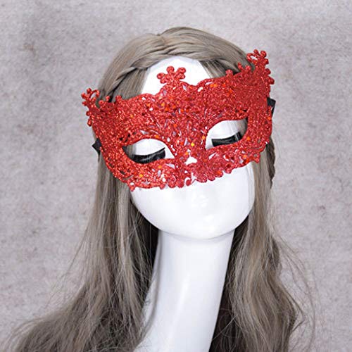 cinnamou Karnevalsmaske, Damen Venezianische Maskerade Masken Karneval Party Festival Party Maske (Free, Rot) von cinnamou