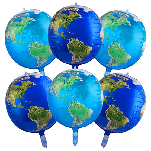 cobee 22inch Kugelballons,3 Stück transparente Weltkarten Luftballons+3 Stück Erdkugel Luftballons Planeten Luftballons Erde 4D Folienballons Dekoration für den Lehrmaterial Weltraum Themenparty von cobee