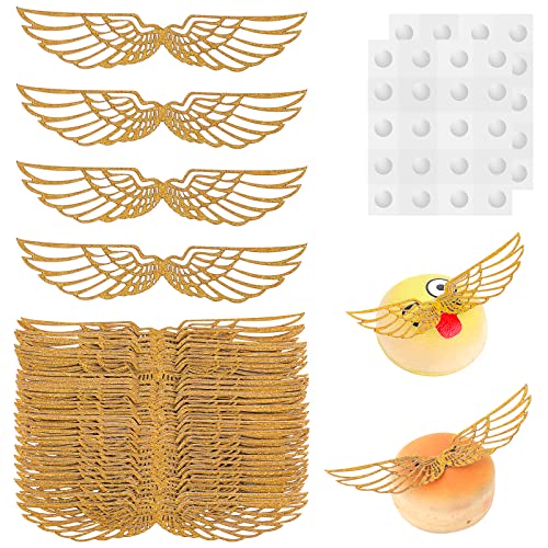 cobee Goldene glitzernde Flügel Kuchenaufsätze, 40 Stück Gold Flügel Zauberer Party Schokolade Dekoration Cupcake Toppers Glänzende Kuchen Party Dekorationen für Zauberer Thema Party Jahrestag cobee Goldene glitzernde Flügel Kuchenaufsätze, 40 Stück Gold Flügel Zauberer Party Schokolade Dekoration Cupcake Toppers Glänzende Kuchen Party Dekorationen für Zauberer Thema Party Jahrestag von Cobee