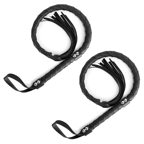 codree Halloween-Katzenfrauen-Kostüm, 95,2 cm, Cosplay-Zubehör, Peitsche, schwarze Kunstleder-Peitsche für Erwachsene, Damen, Halloween-Kostüm, Zubehör, Partyzubehör, 2 Stück codree Halloween-Katzenfrauen-Kostüm, 95,2 cm, Cosplay-Zubehör, Peitsche, schwarze Kunstleder-Peitsche für Erwachsene, Damen, Halloween-Kostüm, Zubehör, Partyzubehör, 2 Stück von codree