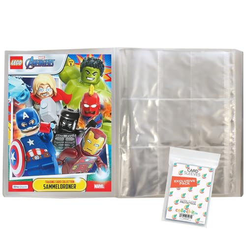 Bundle mit Lego Avengers - Serie 1 Trading Cards - 1 Leere Sammelmappe + Exklusive Collect-it Hüllen von collect-it.de MY HOME OF CARDS + TOYS