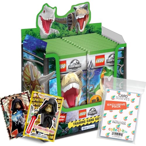 Bundle mit Blue Ocean Lego Jurassic World - Serie 3-1 Display (36 Booster) + 2 Limitierte Star Wars Karten + Exklusive Collect-it Hüllen von collect-it.de MY HOME OF CARDS + TOYS