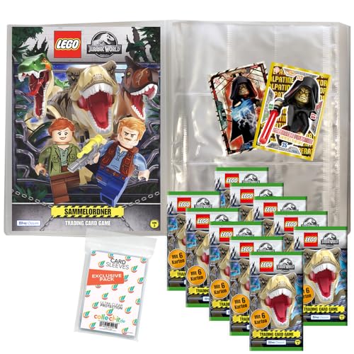 Bundle mit Blue Ocean Lego Jurassic World - Serie 3-1 Leere Sammelmappe + 10 Booster + 2 Limitierte Star Wars Karten + Exklusive Collect-it Hüllen von collect-it.de MY HOME OF CARDS + TOYS
