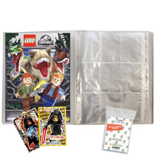 Bundle mit Lego Jurassic World Trading Cards Serie - 1 Leere Sammelmappe + 2 Limitierte Star Wars Karten + Exklusive Collect-it Hüllen (Serie 3) von collect-it.de MY HOME OF CARDS + TOYS
