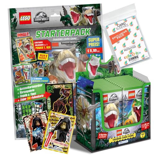 Bundle mit Blue Ocean Lego Jurassic World - Serie 3-1 Starter + 1 Display (36 Booster) + 2 Limitierte Star Wars Karten + Exklusive Collect-it Hüllen von collect-it.de MY HOME OF CARDS + TOYS