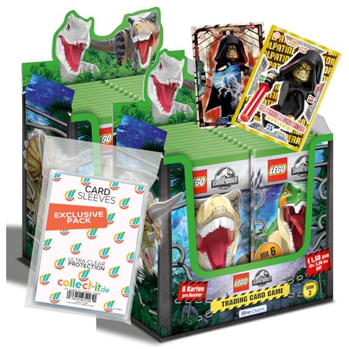 Bundle mit Blue Ocean Lego Jurassic World - Serie 3-2 Display (72 Booster) + 2 Limitierte Star Wars Karten + Exklusive Collect-it Hüllen von collect-it.de MY HOME OF CARDS + TOYS