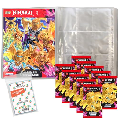 Bundle mit Blue Ocean Lego Ninjago Serie 8 Trading Cards - 1 Leere Sammelmappe + 10 Booster + Exklusive Collect-it Hüllen von collect-it.de MY HOME OF CARDS + TOYS