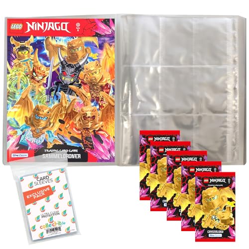 Bundle mit Blue Ocean Lego Ninjago Serie 8 Trading Cards - 1 Leere Sammelmappe + 5 Booster + Exklusive Collect-it Hüllen von collect-it.de MY HOME OF CARDS + TOYS