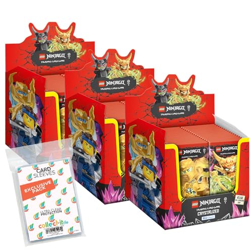 Bundle mit Blue Ocean Lego Ninjago Serie 8 Trading Cards - 3 Display (150 Booster) + Exklusive Collect-it Hüllen von collect-it.de MY HOME OF CARDS + TOYS