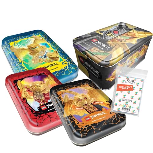 Bundle mit Blue Ocean Lego Ninjago Serie 8 Trading Cards - 1 Tin Boxen + alle 3 verschiedenen Mini Tin Boxen + Exklusive Collect-it Hüllen von collect-it.de MY HOME OF CARDS + TOYS