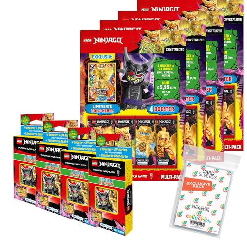 Bundle mit Blue Ocean Lego Ninjago Serie 8 Trading Cards - Alle 4 verschiedenen Blister + alle 4 verschiedenen Multipacks + 2 Limitierte Star Wars Karten + Exklusive Collect-it Hüllen von collect-it.de MY HOME OF CARDS + TOYS