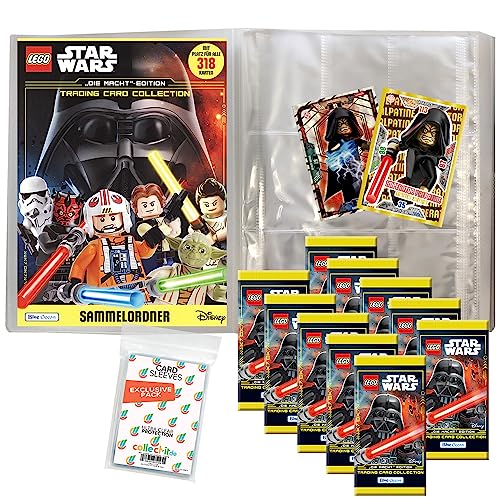 Bundle mit Blue Ocean Lego Star Wars - Serie 4 Trading Cards - 1 Leere Sammelmappe + 10 Booster + 2 Limitierte Star Wars Karten + Exklusive Collect-it Hüllen von collect-it.de MY HOME OF CARDS + TOYS