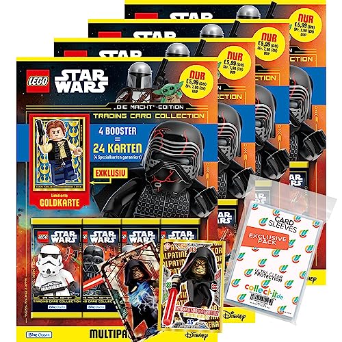 Bundle mit Blue Ocean Lego Star Wars - Serie 4 Trading Cards - 1 Multipack (zufällige Auswahl) + 2 Limitierte Star Wars Karten + Exklusive Collect-it Hüllen von collect-it.de MY HOME OF CARDS + TOYS