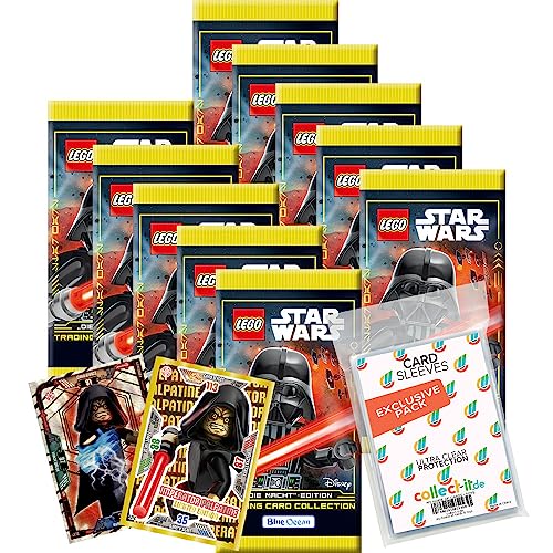 Bundle mit Blue Ocean Lego Star Wars - Serie 4 Trading Cards - 10 Booster + 2 Limitierte Star Wars Karten + Exklusive Collect-it Hüllen von collect-it.de MY HOME OF CARDS + TOYS