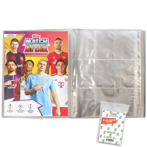 Bundle mit Champions League 2023/24 - Trading Cards - 1 Leere Sammelmappe + Exklusive Collect-it Hüllen von collect-it.de MY HOME OF CARDS + TOYS