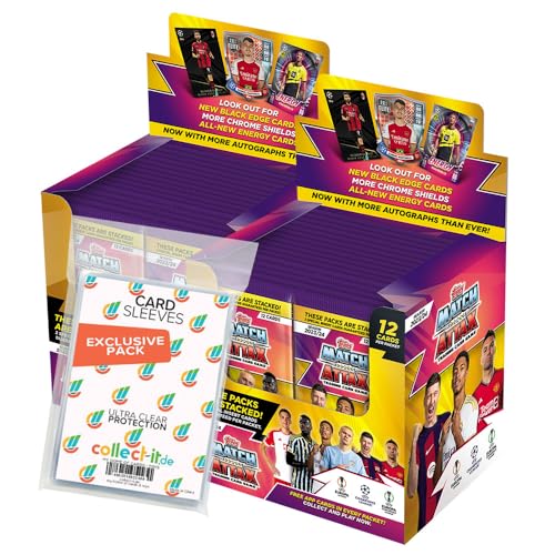 Bundle mit Champions League 2023/24 - Trading Cards - 2 Display (72 Booster) + Exklusive Collect-it Hüllen von collect-it.de MY HOME OF CARDS + TOYS