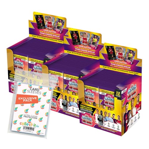 Bundle mit Champions League 2023/24 - Trading Cards - 3 Display (108 Booster) + Exklusive Collect-it Hüllen von collect-it.de MY HOME OF CARDS + TOYS