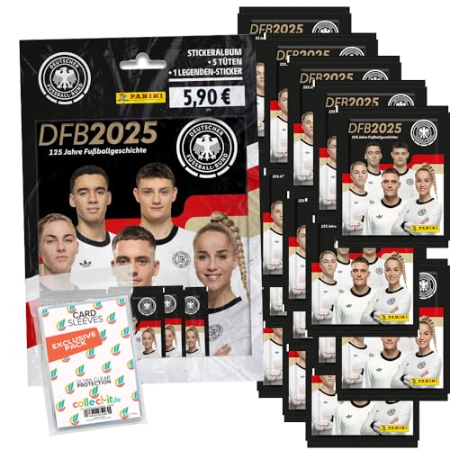 Bundle mit DFB 2025-125 Jahre Fußballgeschichte - Sammelsticker - 1 Starter + 20 Tüten + Exklusive Collect-it Hüllen von collect-it.de MY HOME OF CARDS + TOYS