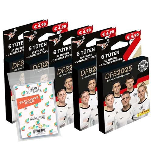 Bundle mit DFB 2025-125 Jahre Fußballgeschichte - Sammelsticker - 5 Blister + Exklusive Collect-it Hüllen Bundle mit DFB 2025-125 Jahre Fußballgeschichte - Sammelsticker - 5 Blister + Exklusive Collect-it Hüllen von collect-it.de MY HOME OF CARDS + TOYS