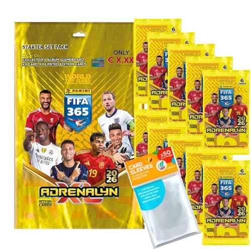 Bundle mit FIFA 365 Adrenalyn XL 2026 Trading Cards - 1 Starter + 10 Booster + Exklusive Collect-it Hüllen Bundle mit FIFA 365 Adrenalyn XL 2026 Trading Cards - 1 Starter + 10 Booster + Exklusive Collect-it Hüllen von collect-it.de MY HOME OF CARDS + TOYS