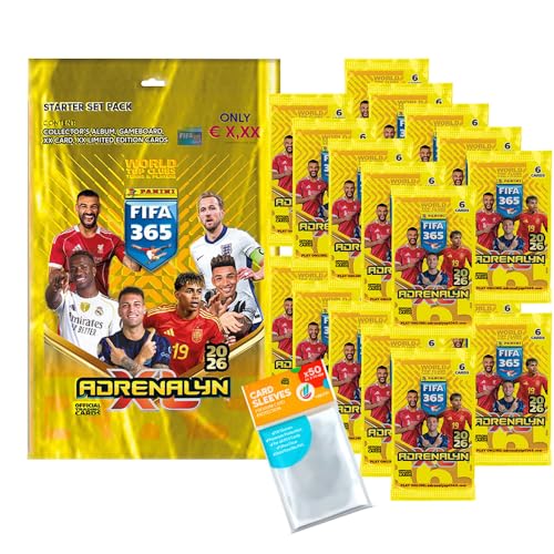 Bundle mit FIFA 365 Adrenalyn XL 2026 Trading Cards - 1 Starter + 20 Booster + Exklusive Collect-it Hüllen Bundle mit FIFA 365 Adrenalyn XL 2026 Trading Cards - 1 Starter + 20 Booster + Exklusive Collect-it Hüllen von collect-it.de MY HOME OF CARDS + TOYS